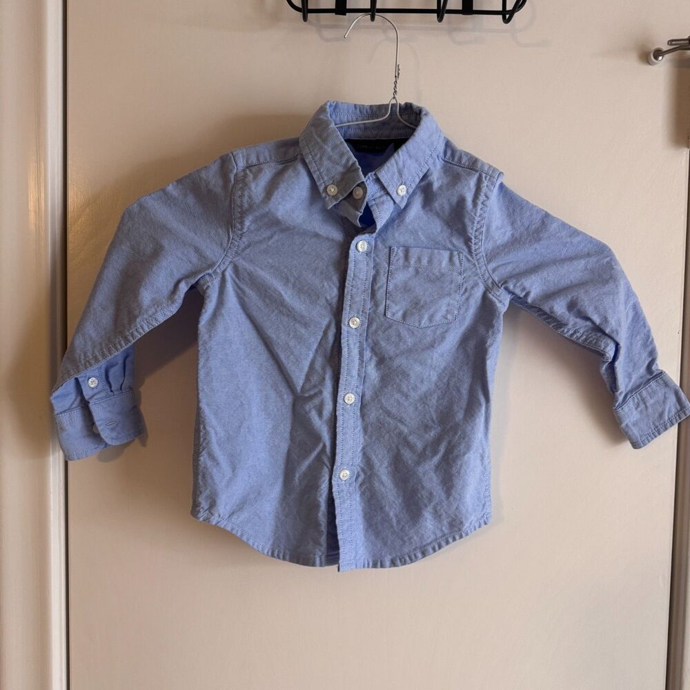 Boys 2T Janie and Jack Light Blue Long Sleeve Button Down Collared Shirt